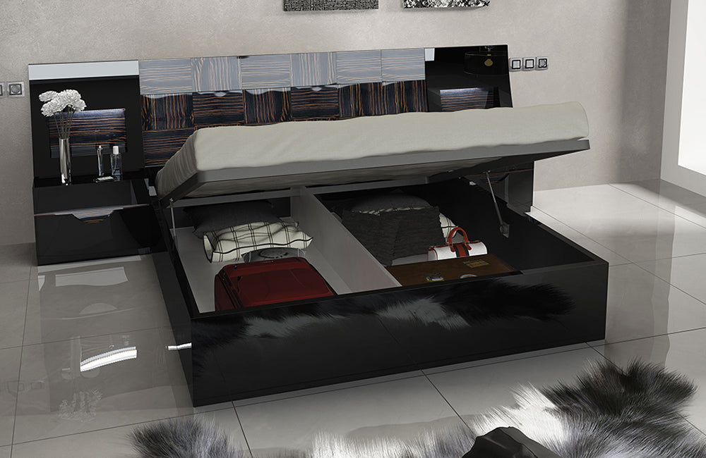 Livorno Range Black Modern Bed