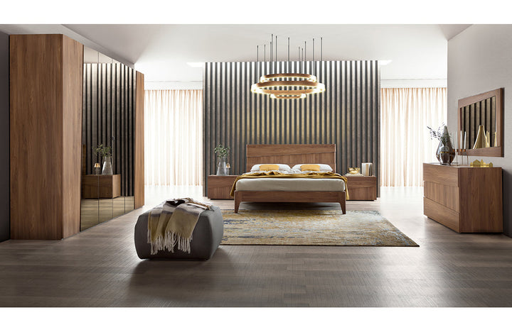 Santa Clara Walnut Modern Bed