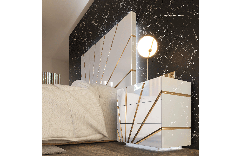Oro White Bed