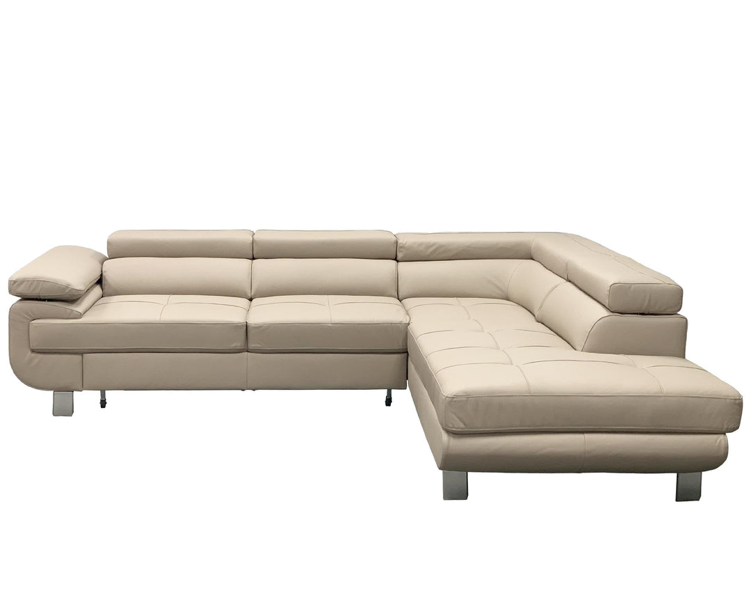LOTUS Leather Sectional Sleeper Sofa, Right Corner