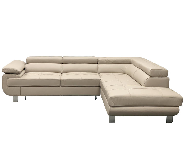 LOTUS Leather Sectional Sleeper Sofa, Right Corner