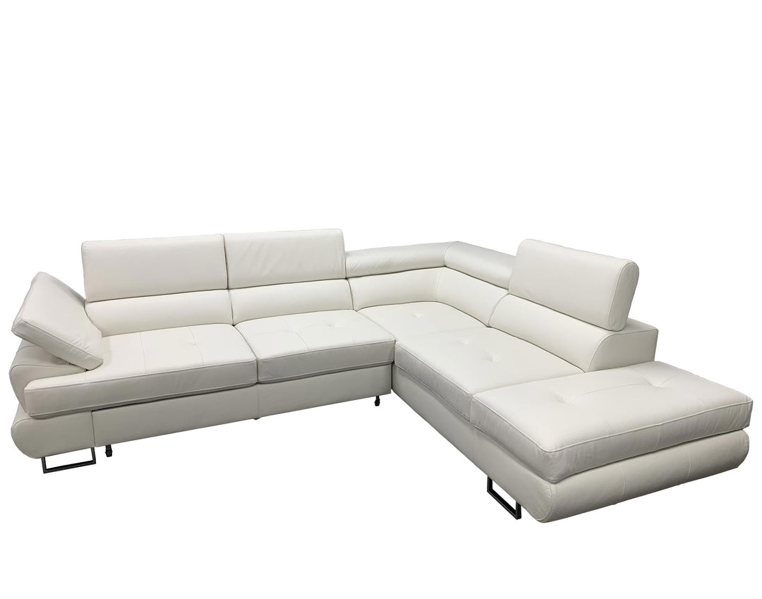 LUTON Leather Sectional Sleeper Sofa