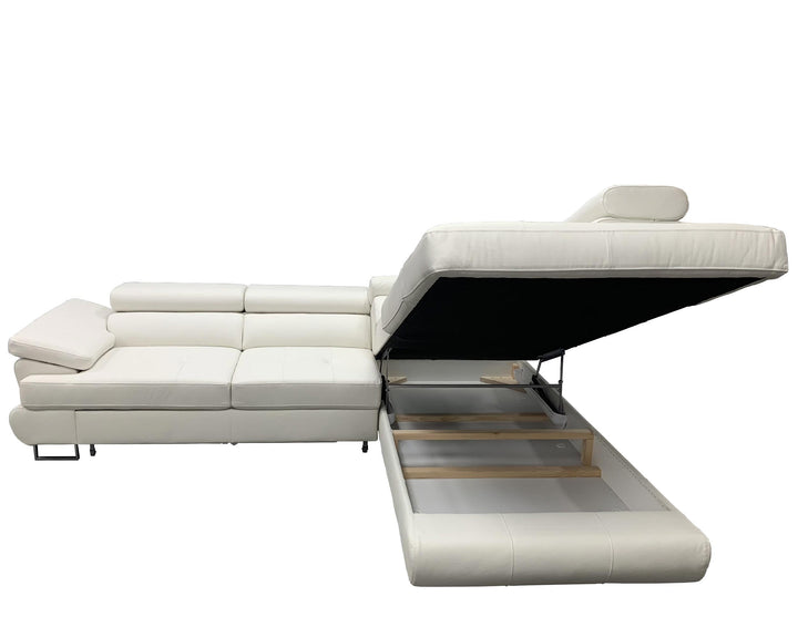 LUTON Leather Sectional Sleeper Sofa