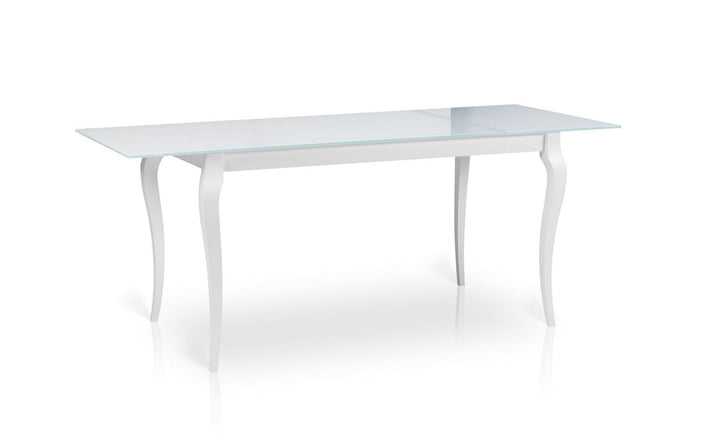 BRESSO Glass Top Dining Table With Extension