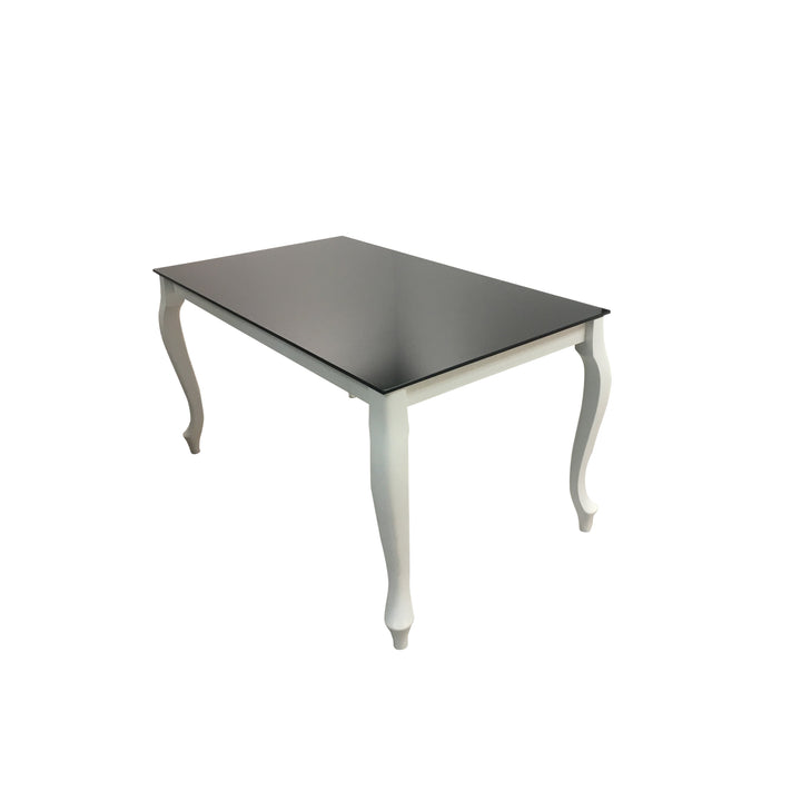 Glass Top Dining Table RETRO with Extension