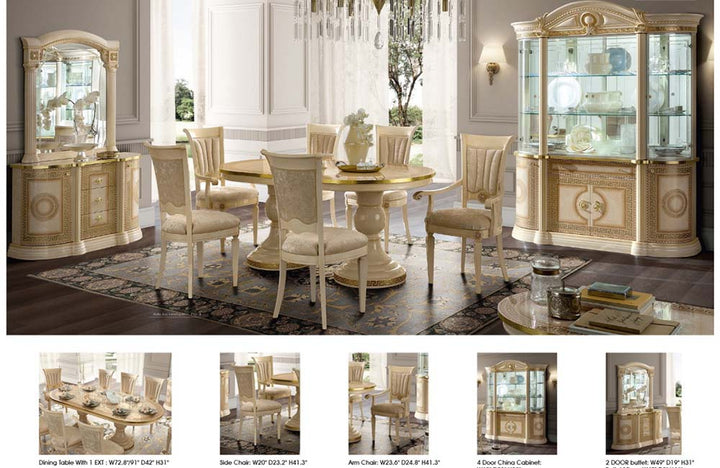 Gracie Dining 4 Door China Cabinet with 2 led light