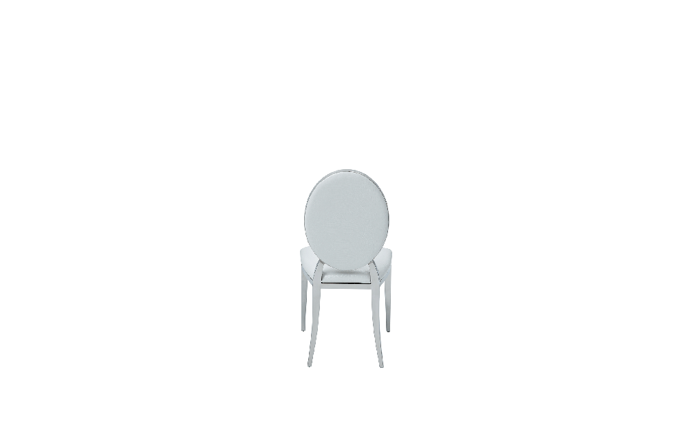 110 Marble Dining Table with 110 White Chairs