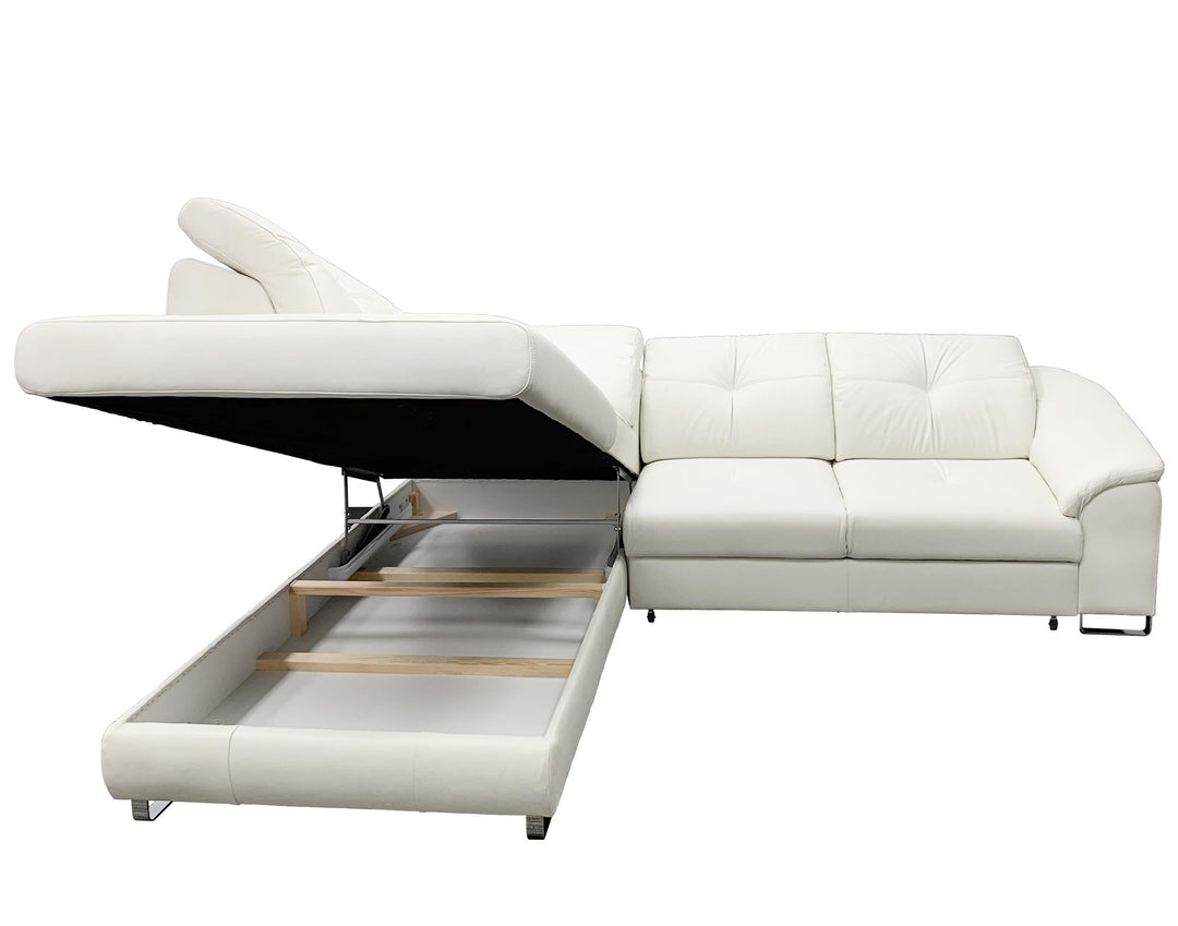 EGO Leather Sectional Sleeper Sofa, Left Corner