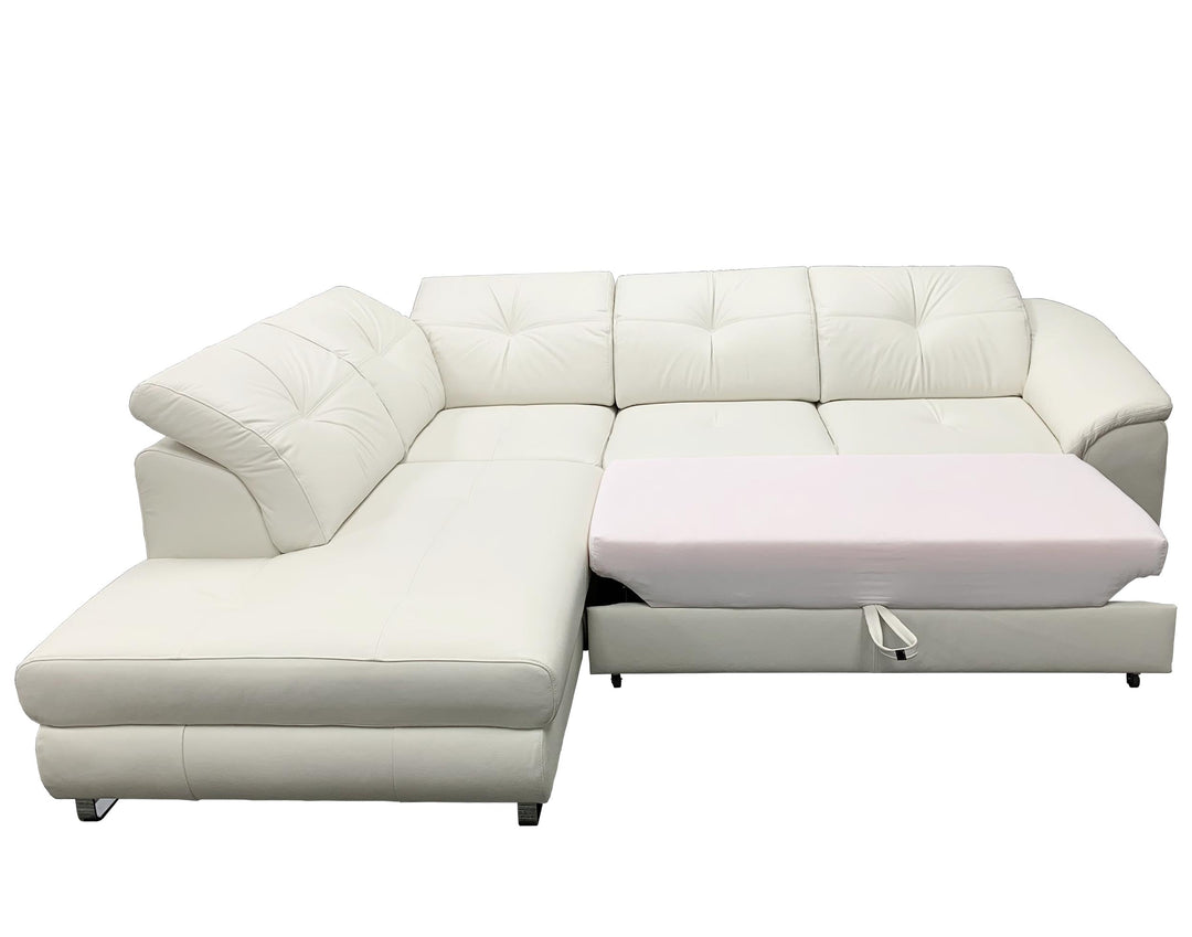 EGO Leather Sectional Sleeper Sofa, Left Corner