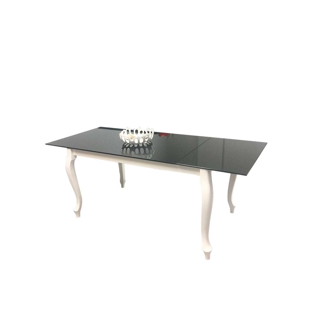 Glass Top Dining Table RETRO with Extension