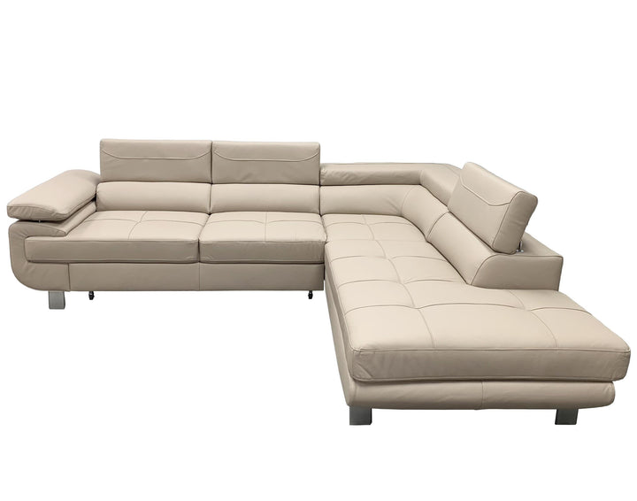 LOTUS Leather Sectional Sleeper Sofa, Right Corner