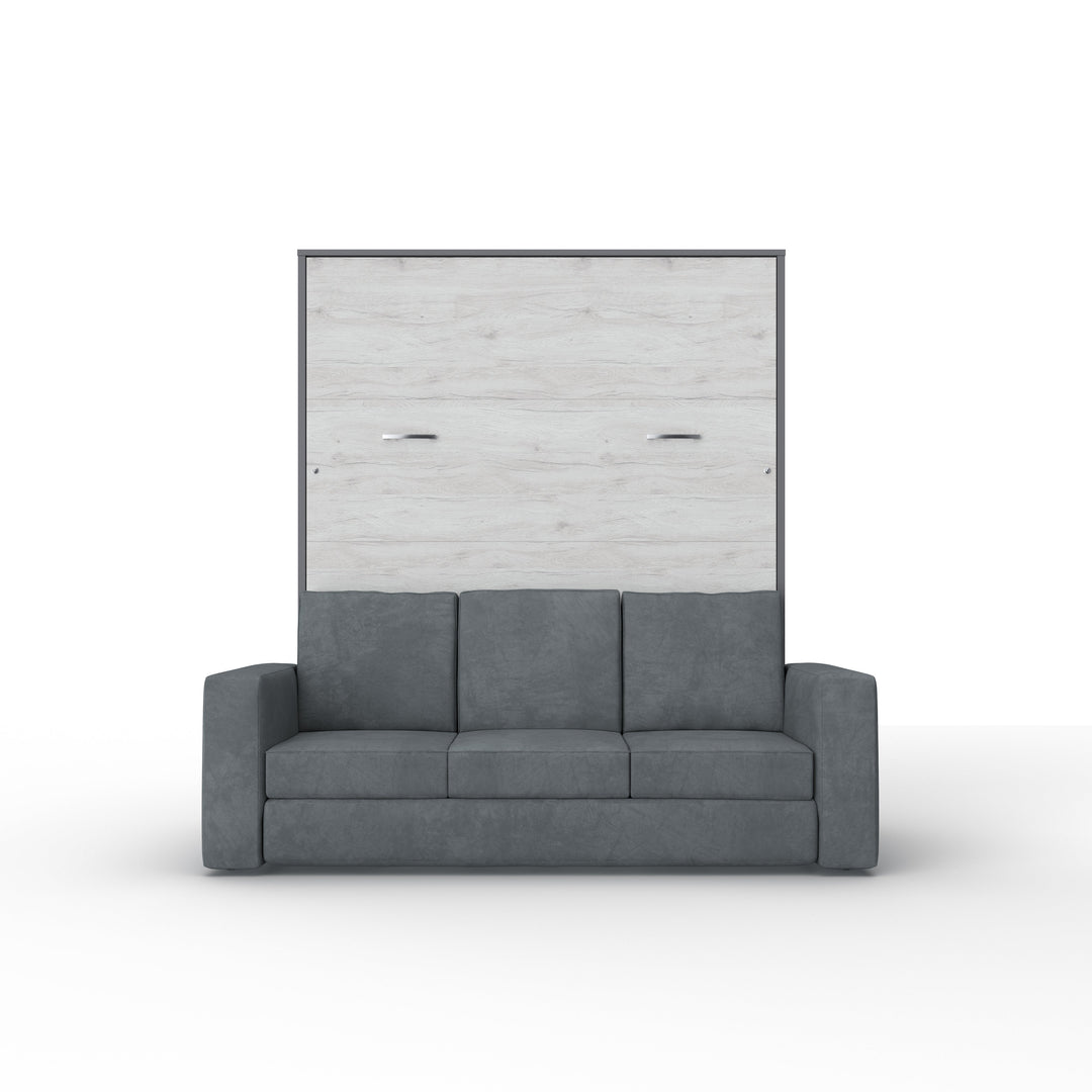 European Queen size Vertical Murphy Bed Invento with a Sofa