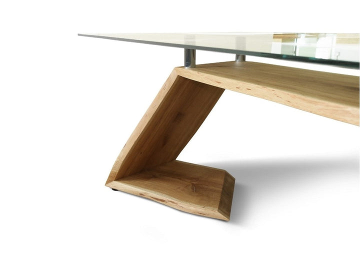 Glass Top with Solid wood base Dining Table ZORG