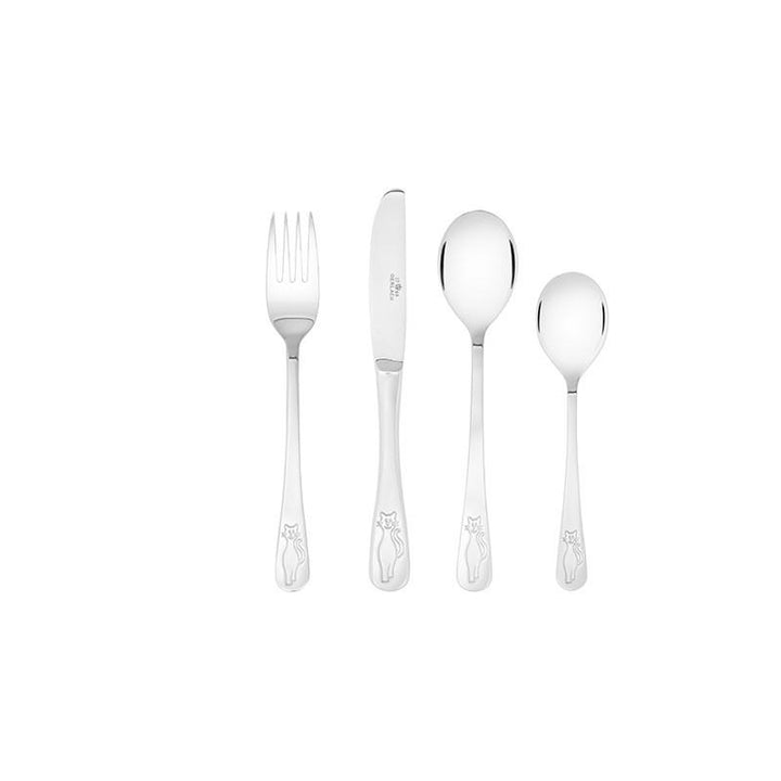 CAT Children 4 Piece 18/10 Stainless Steel Flatware Set