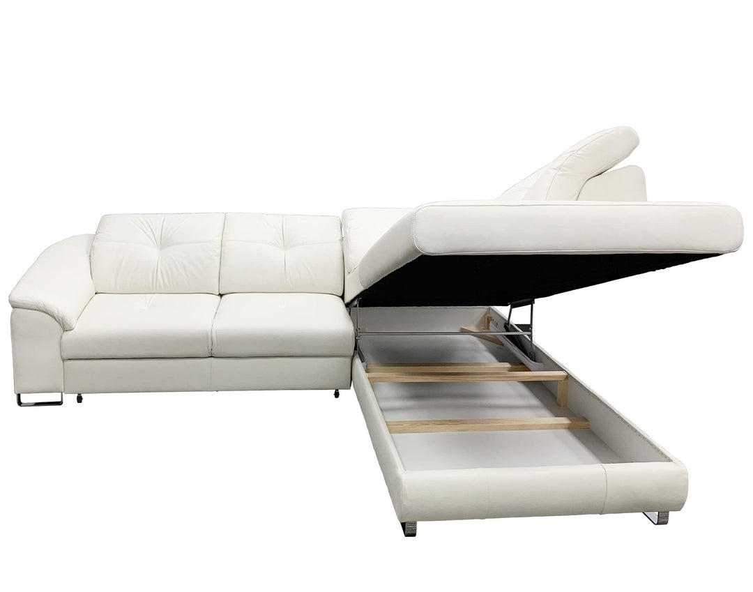 EGO Leather Sectional Sleeper Sofa, Left Corner