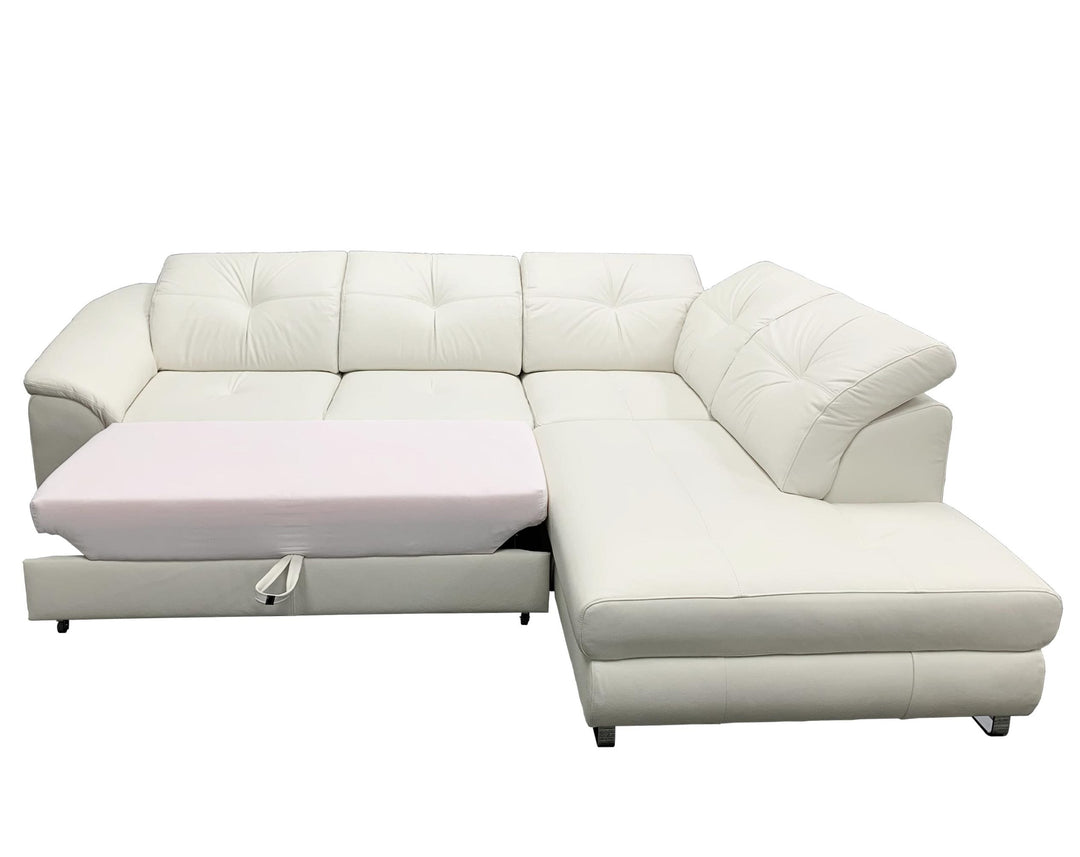 EGO Leather Sectional Sleeper Sofa, Left Corner