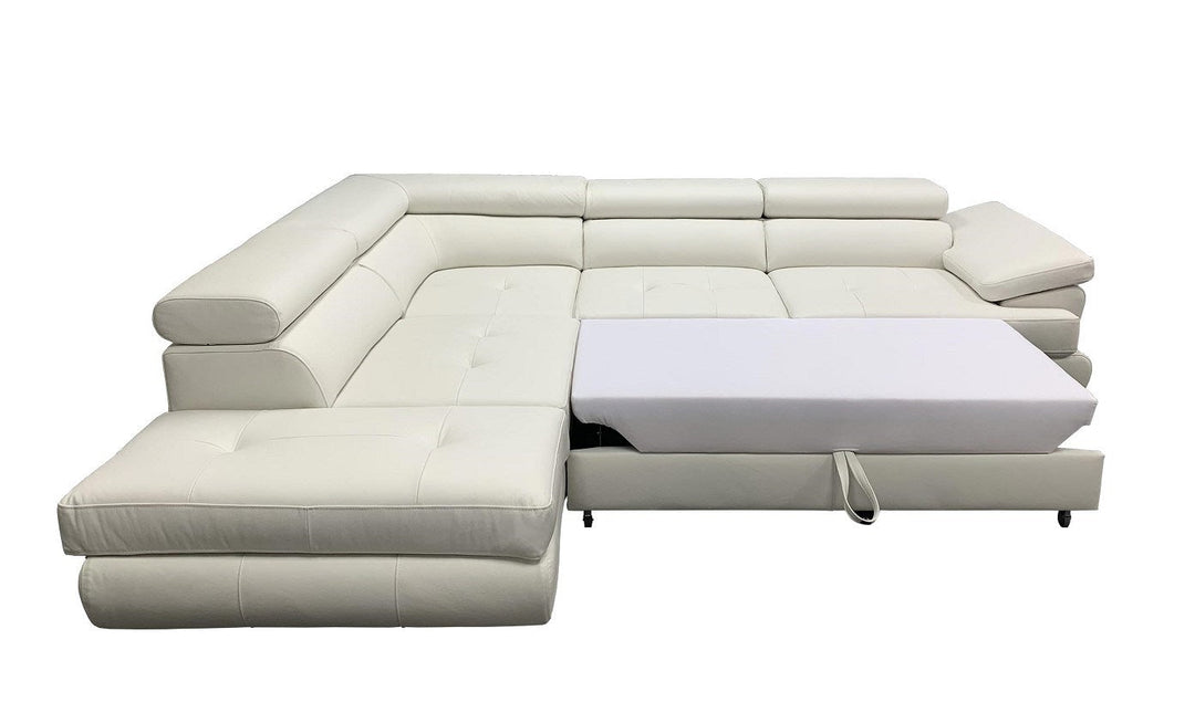LUTON Leather Sectional Sleeper Sofa