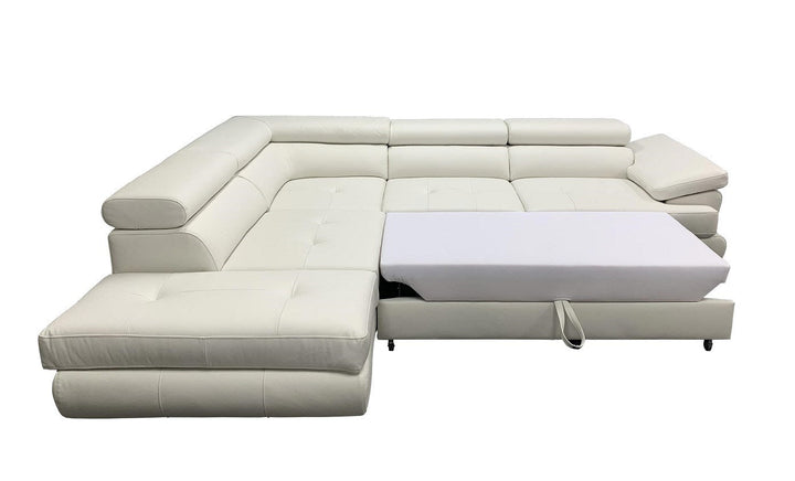 LUTON Leather Sectional Sleeper Sofa