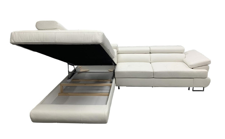 LUTON Leather Sectional Sleeper Sofa