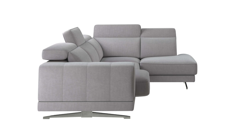 Vigo Light Grey Sectional Sofa Right Bumper Chaise