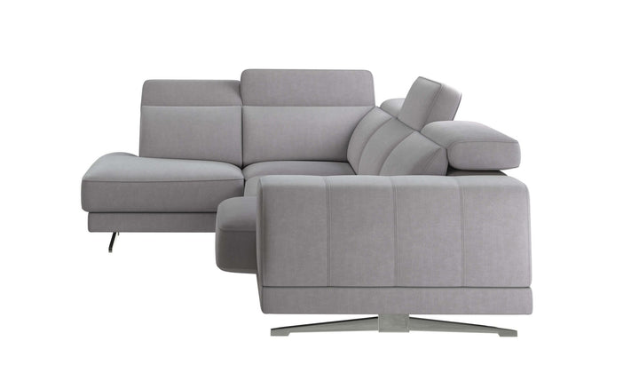 Vigo Light Grey Sectional Sofa Left Bumper Chaise