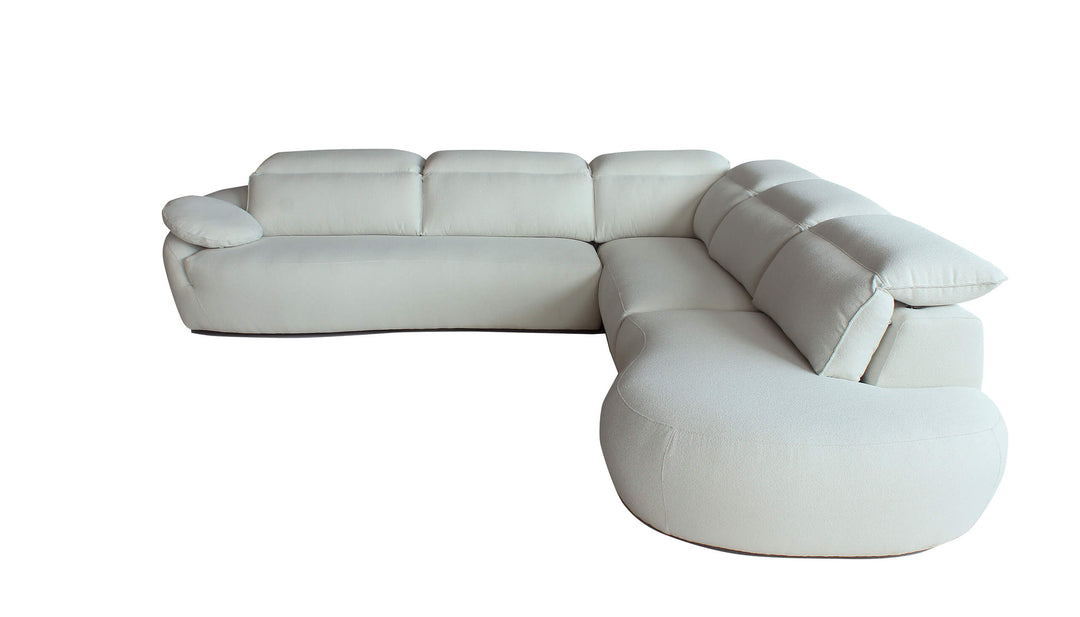 Barcelona Light Beige Sectional Sofa Right Bumper Chaise