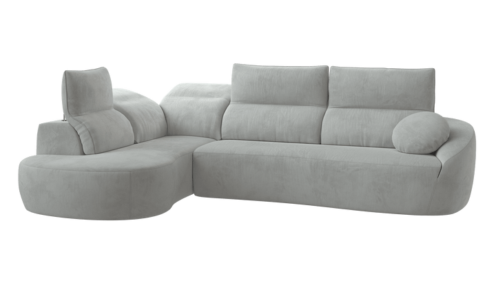 Barcelona Light Gray Sectional Sofa Left Bumper Chaise