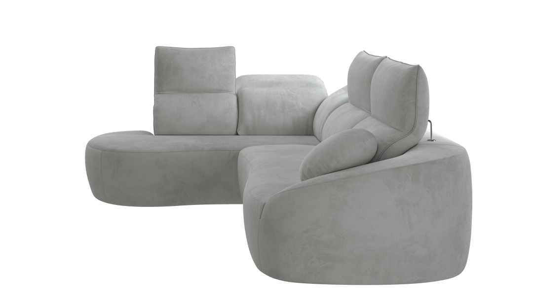 Barcelona Light Gray Sectional Sofa Left Bumper Chaise