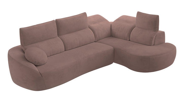 Barcelona Rose Brown Sectional Sofa Right Bumper Chaise