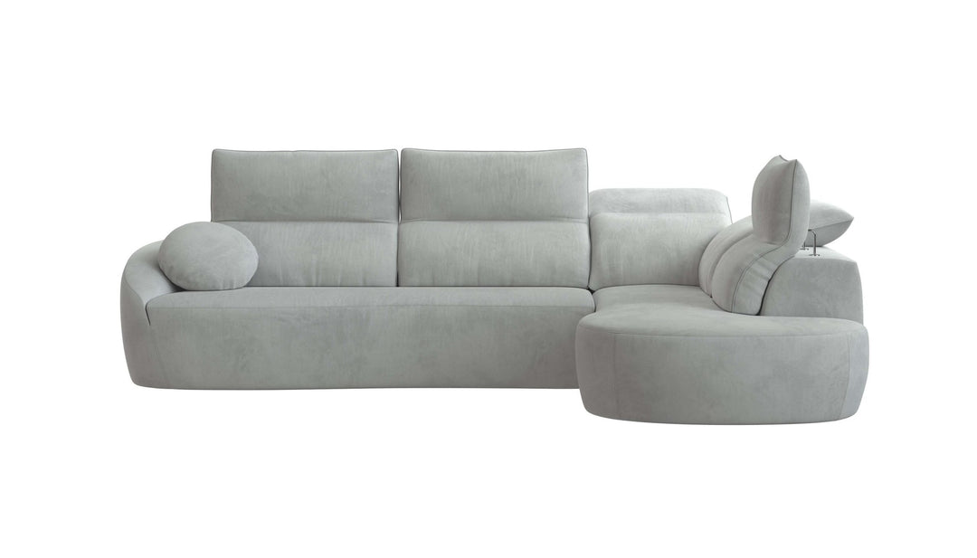 Barcelona Light Gray Sectional Sofa Right Bumper Chaise
