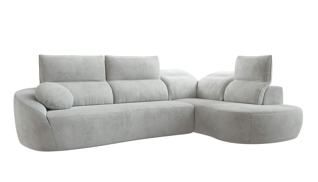 Barcelona Light Gray Sectional Sofa Right Bumper Chaise
