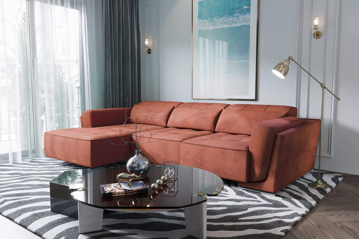 Bilbao Orange Sectional Sofa Left Chaise