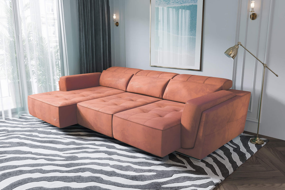 Bilbao Orange Sectional Sofa Left Chaise