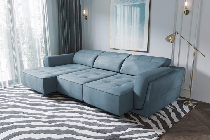 Bilbao Midnight Blue Sectional Sofa Left Chaise