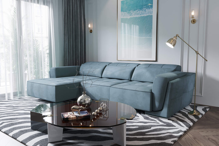 Bilbao Midnight Blue Sectional Sofa Left Chaise