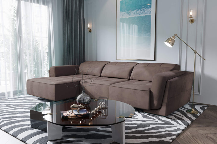 Bilbao Brown Sectional Sofa Left Chaise