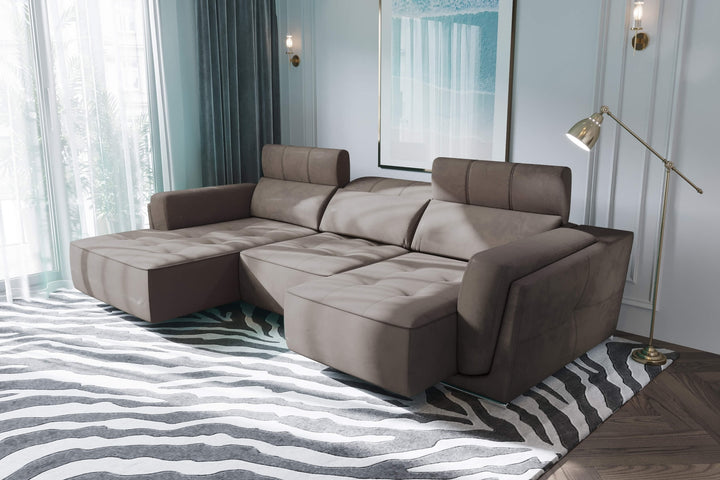 Bilbao Brown Sectional Sofa Left Chaise