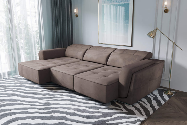 Bilbao Brown Sectional Sofa Left Chaise