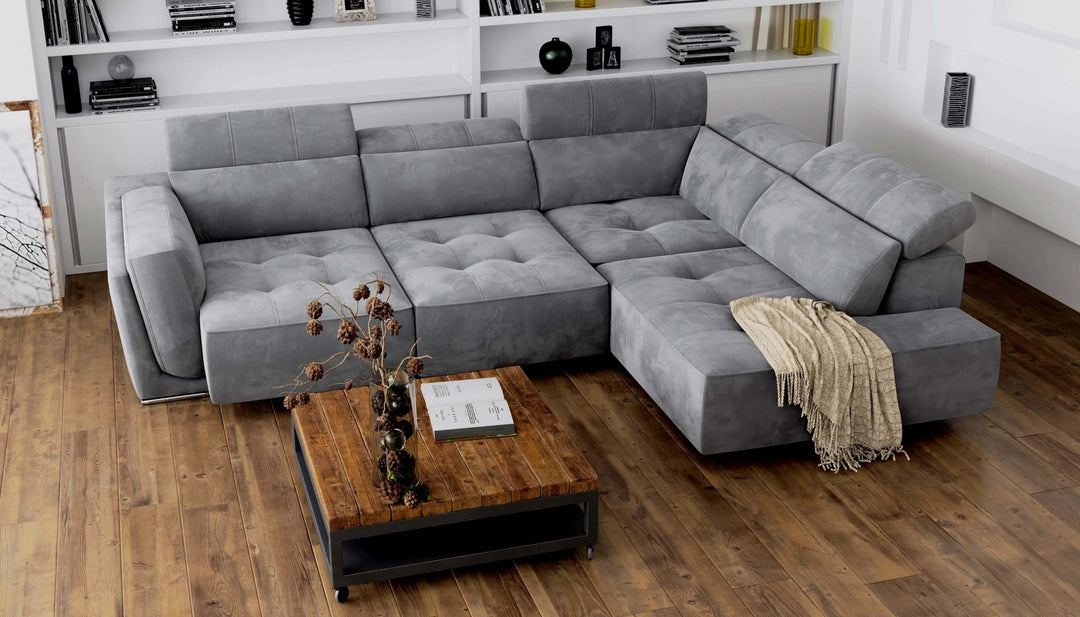 Bilbao Grey Sectional Sofa Right Bumper Chaise