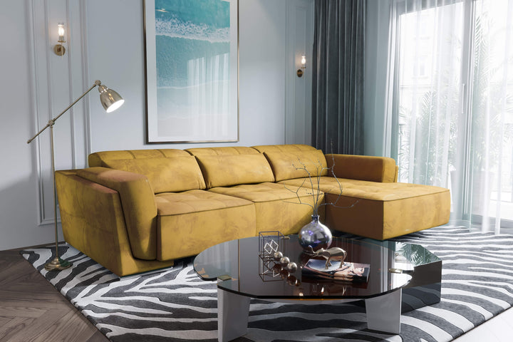 Bilbao Yellow Sectional Sofa Right Chaise