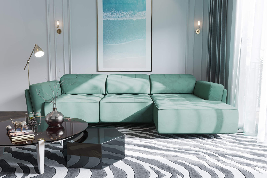 Bilbao Mint Sectional Sofa Right Chaise