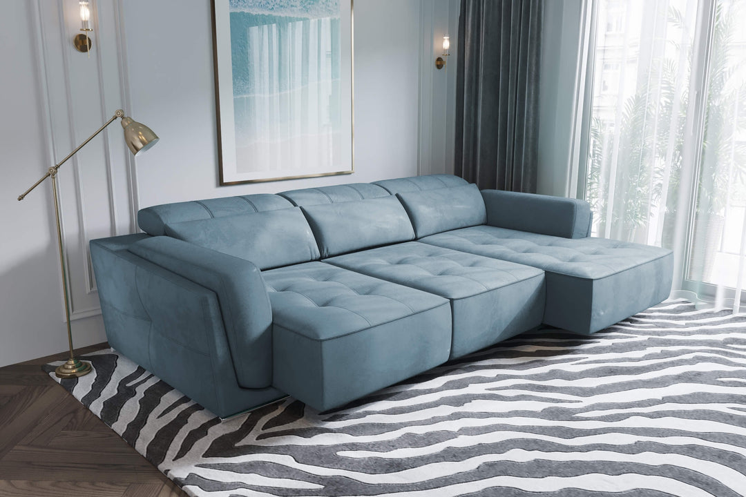 Bilbao Midnight Blue Sectional Sofa Right Chaise