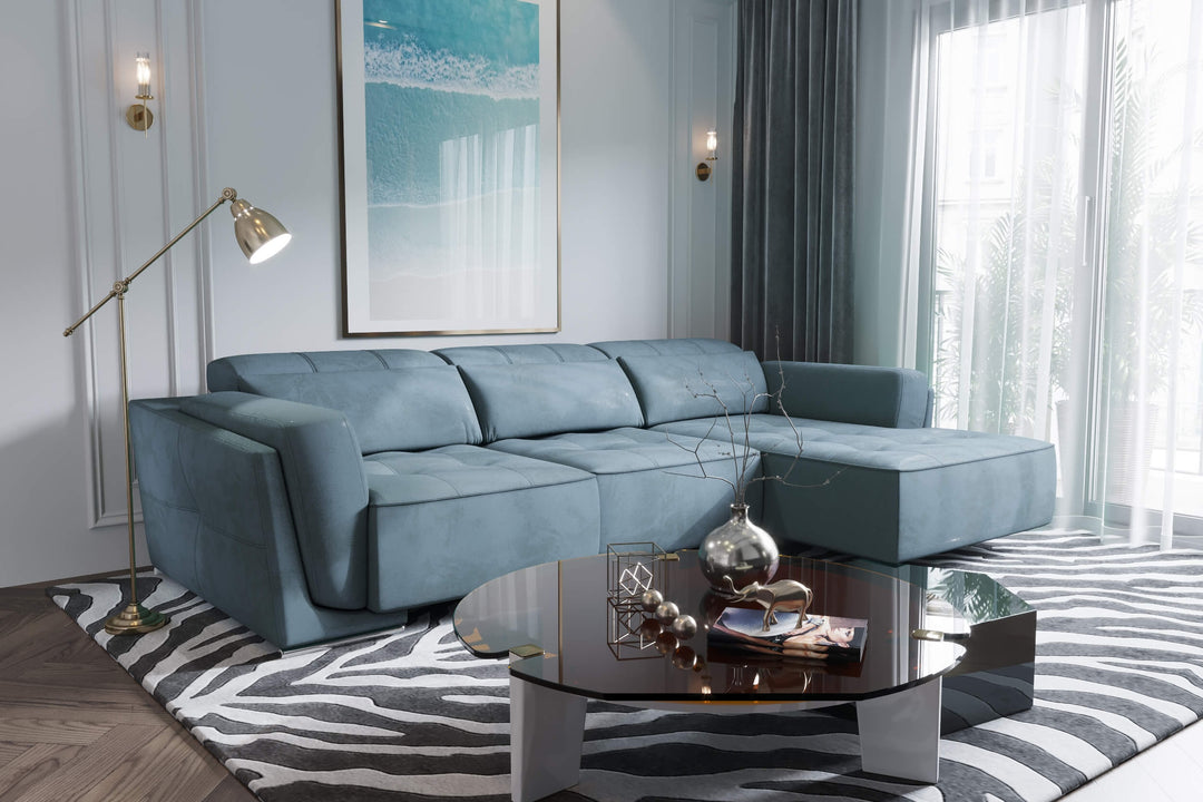 Bilbao Midnight Blue Sectional Sofa Right Chaise