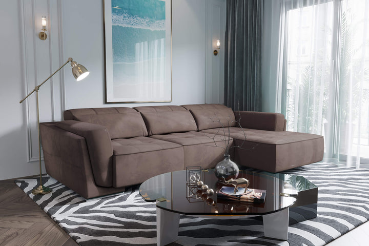 Bilbao Brown Sectional Sofa Right Chaise