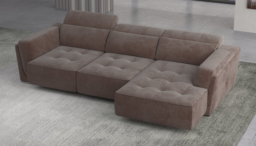 Bilbao Brown Sectional Sofa Right Chaise