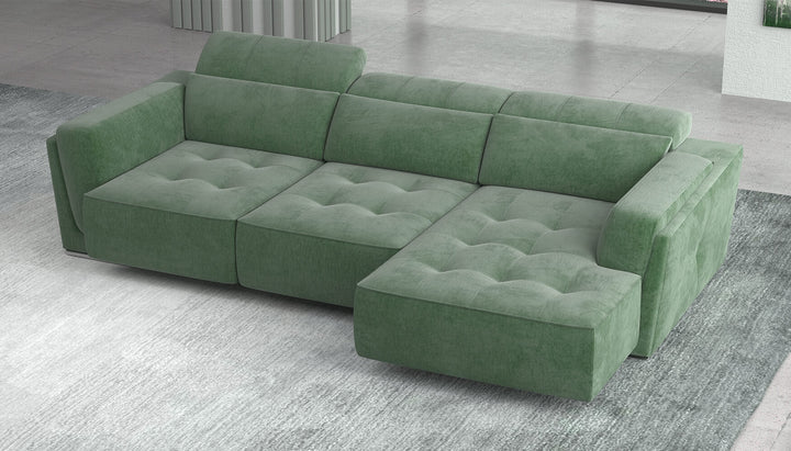 Bilbao Green Sectional Sofa Right Chaise