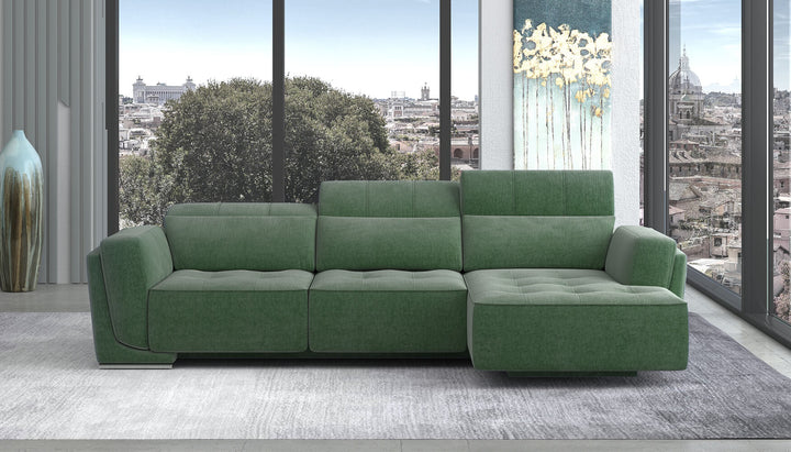 Bilbao Green Sectional Sofa Right Chaise