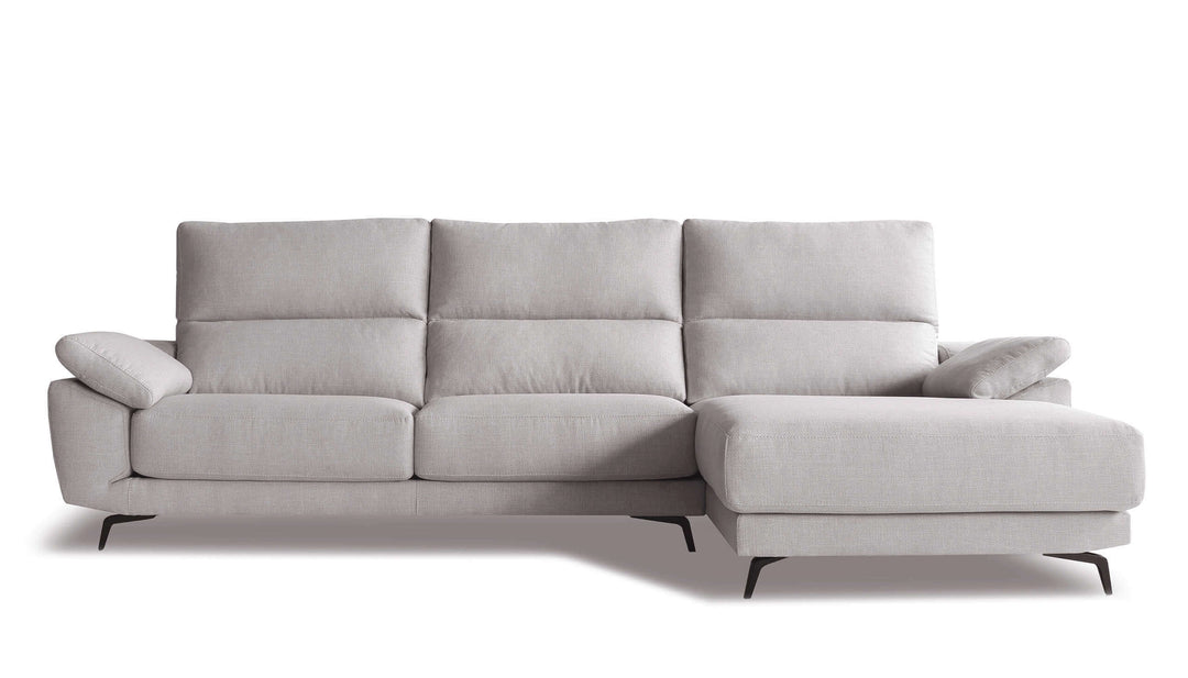 Marbella Light Beige Compact Sectional Sofa Right Chaise