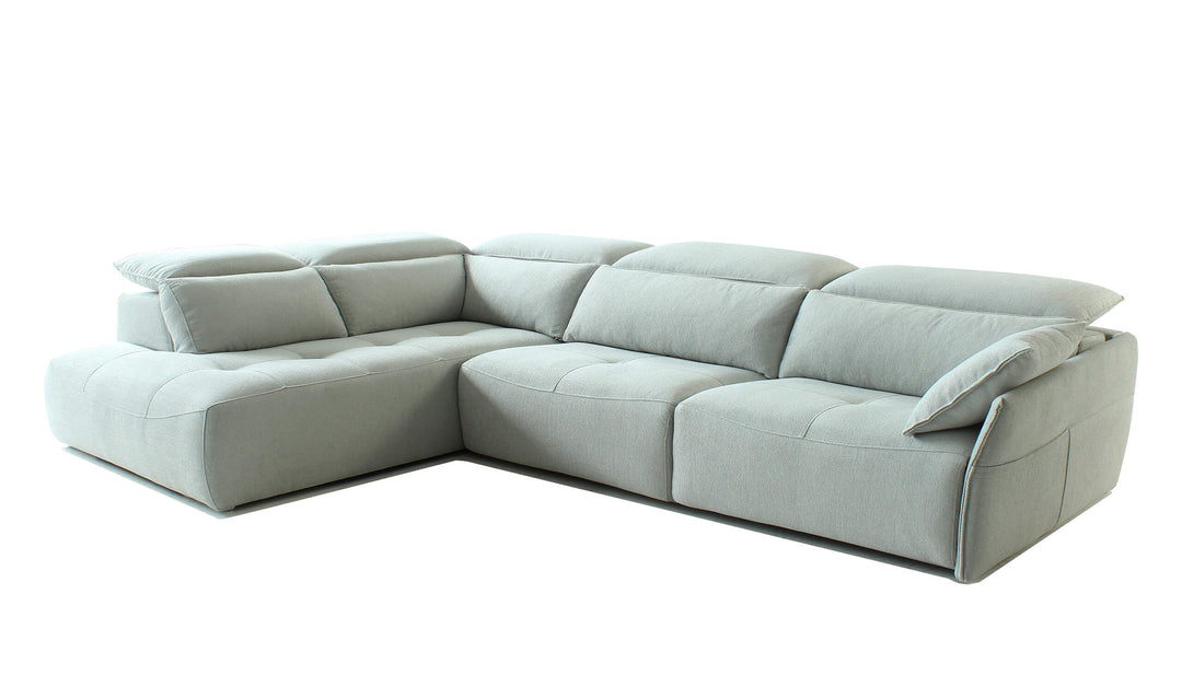 Reus Gray Sectional Sofa Left Bumper with 2 Power Recliners