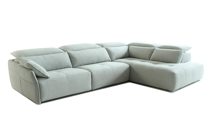 Reus Gray Sectional Sofa Right Bumper with 2 Power Recliners
